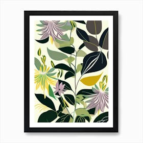 Wild Bergamot Wildflower Modern Muted Colours 2 Art Print