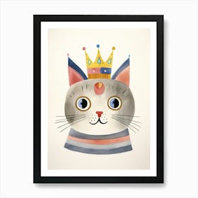 Little Cat 2 Wearing A Crown Art Print