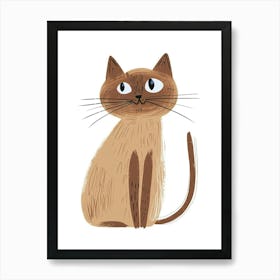 Burmese Cat Clipart Illustration 1 Art Print