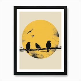 Birds On Wire Art Print