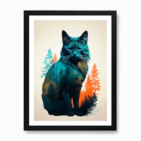 Cat In The Forest Art Print