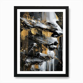 Gold And Black Abstract Painting 123 Art Print