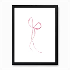 Coquette Pink Bow - 3 - White Art Print