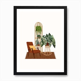 Potted Plants Interior Art Print