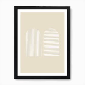 Striped Arches Beige Art Print