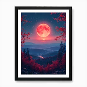 Red Moon Art Print