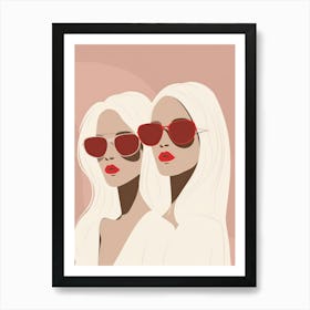 Two Women In Sunglasses 6 Art Print