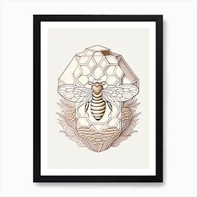 Worker Bee 2 Beehive William Morris Style Art Print