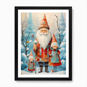 Santa Claus And His Family Poster