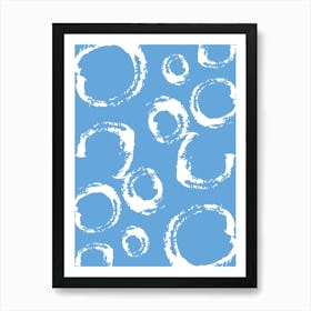 Blue And White Circles Art Print