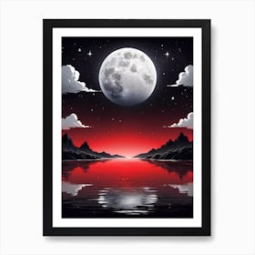 Full Moon Over Water Art Print