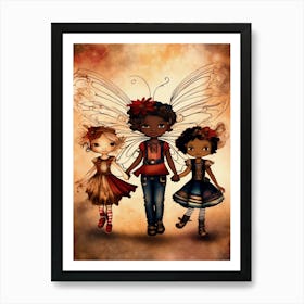 Three Little Fairies Art Print