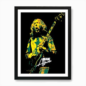 Duane Allman American Guitarist in Pop Art Art Print