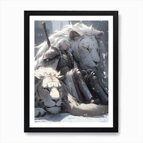 White Lions Art Print