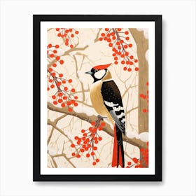 Bird Illustration Woodpecker 4 Art Print