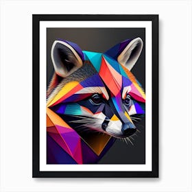 Barbados Raccoon Modern Geometric Art Print