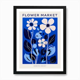 Blue Flower Market Poster Oxeye Daisy 1 Art Print