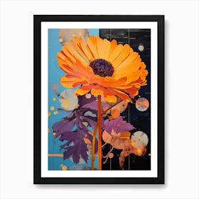 Surreal Florals Calendula 4 Flower Painting Art Print