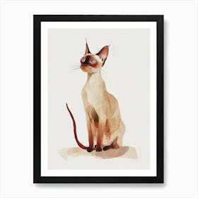 Thai Cat Clipart Illustration 4 Art Print