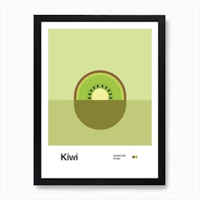 Minimalist Kiwi Poster - Seasonal Fruits Art Print Art Print