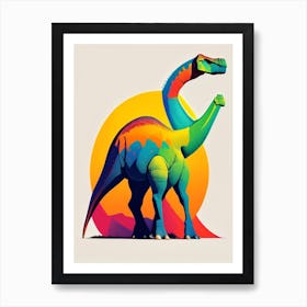 Brontosaurus 1 Primary Colours Dinosaur Art Print