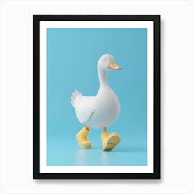 Duck In Boots Art Print