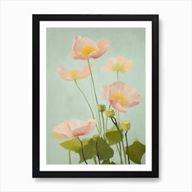 Lotus Flowers Acrylic Painting In Pastel Colours 11 Art Print