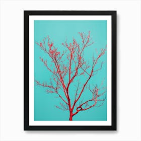 Red Tree Against Blue Sky 1 Art Print