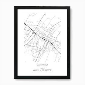 Loimaa,Finland Minimalist Map Art Print