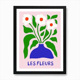Les Fleurs Flower Vase Art Print