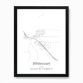 Whitecourt,Canada Minimalist Map Art Print