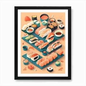 Sushi Illustration Art Print