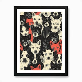 Perfectly Repeatable Artwork With Cute Dog Faces 35 Art Print