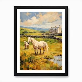 Horses Painting In County Kerry, Ireland 3 Art Print