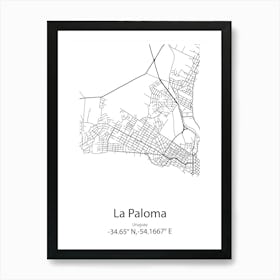 La Paloma,Uruguay Minimalist Map Art Print