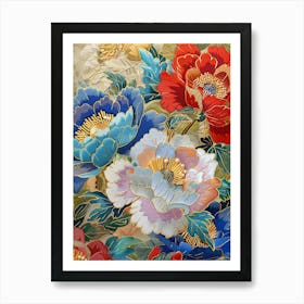 Japanese Peonies Art Print