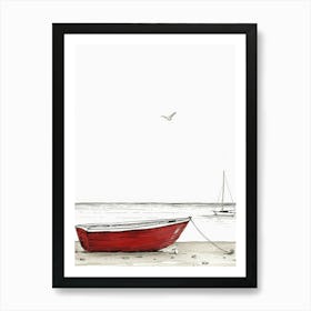 Red Boat Canvas Print Art Print