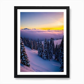 Val D'Isère, France Sunrise Skiing Poster Art Print