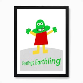 Alien on Planet Art Print