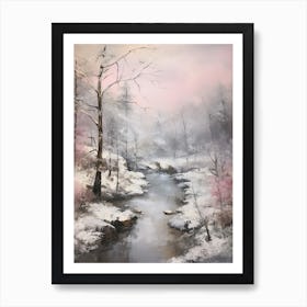 Dreamy Winter Painting Crins National Park France 4 Art Print