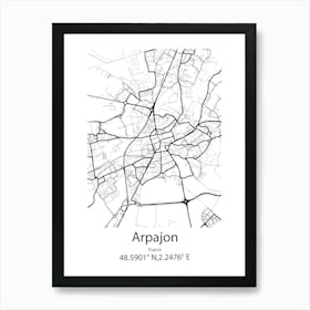 Arpajon,France Minimalist Map Art Print