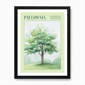 Paulownia Tree Atmospheric Watercolour Painting 5 Poster Art Print