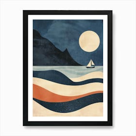 Sailboat In The Ocean 1 Art Print