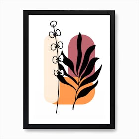 Flower And Leaves Art Print