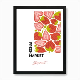 Cherry Stay Sweet Printable Poster, Fruit Market Wall Art, Tropical Fruit Decor, Exotic Fruit Print, Vegan Friendly Kitchen Decor Art Print