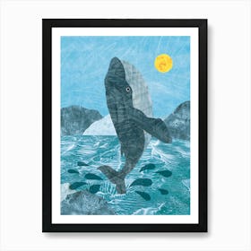 Whale Jumping Out Of The Water Art Print