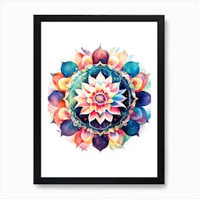 Watercolor Mandala Art Print