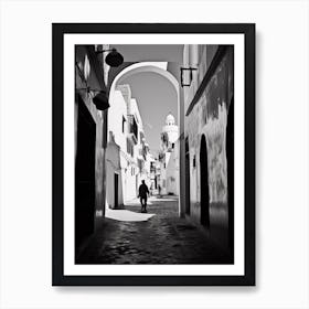 Tunis, Tunisia, Mediterranean Black And White Photography Analogue 4 Art Print