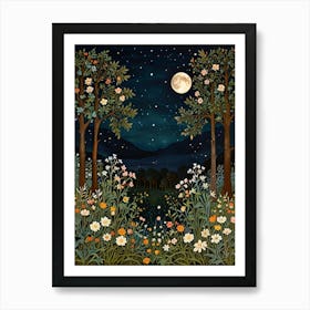 William Morris Night In The Garden 6 Art Print