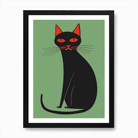 Black Cat With Red Eyes 4 Art Print